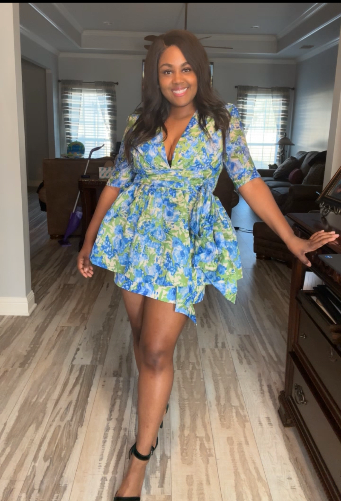 Pretty Please Mini Peplum Dress